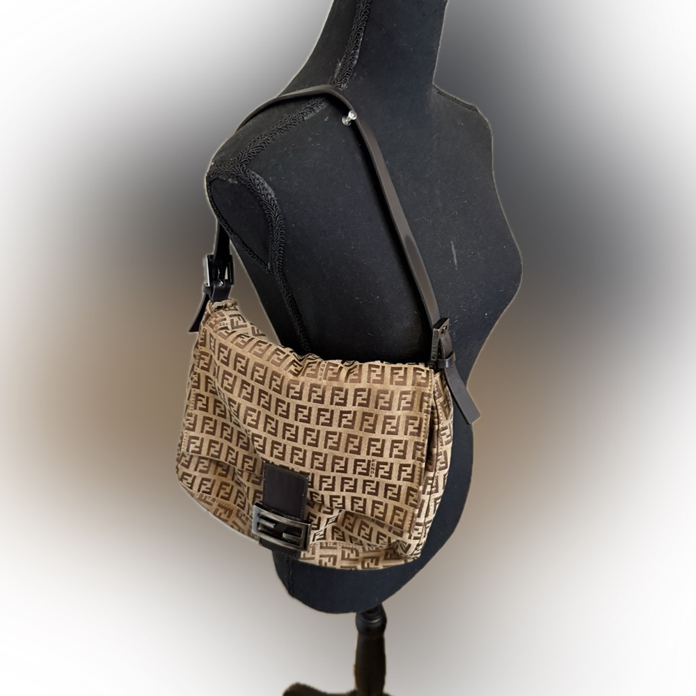 Fendi Zucca Mamma Baguette Shoulder Bag – Authentic Vintage